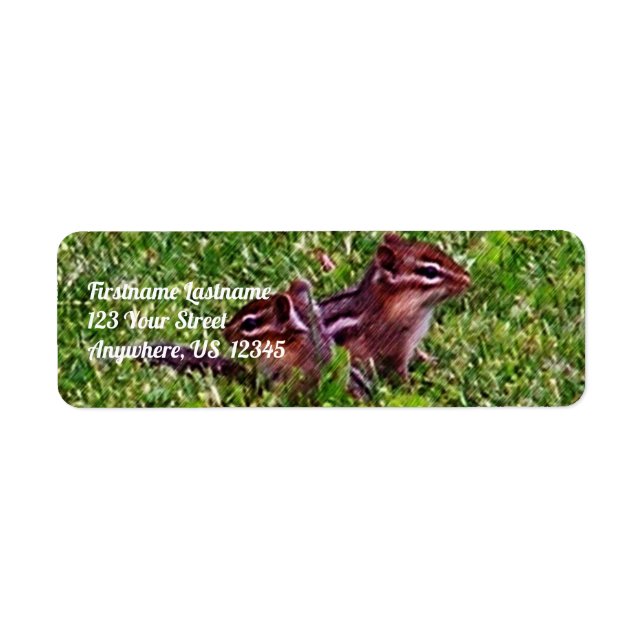 Étiquette Baby Chipmunks Premier jour #4 Adresse animale (Devant)