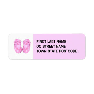 Étiquette Baby Girl Booties Adresse de retour Label