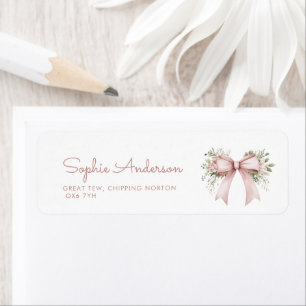 Étiquette Baby In Bloom Pink Bow Adresse Baby shower