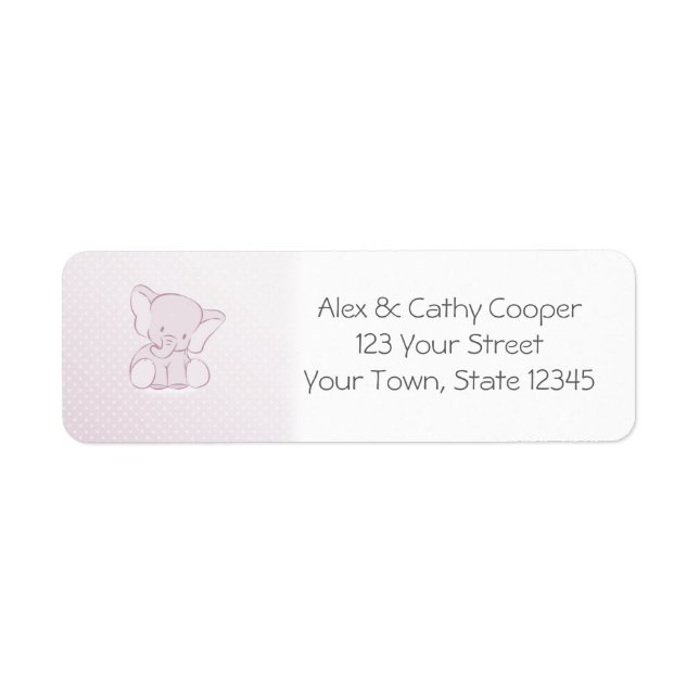 Étiquette Baby Lilac Elephant (Devant)