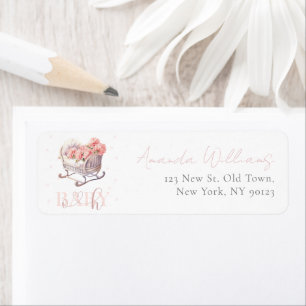 Étiquette Baby Panier Baby shower floral adresse