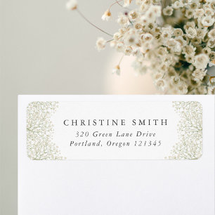 Étiquette Baby’s Breath Wreath Winter Minimal Return Address