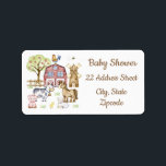Étiquette Baby shower Animaux de ferme Adresse de retour<br><div class="desc">Étiquettes d'adresse de retour des baby showers pour animaux de ferme. © AnnaStyleArt & StarJamForKids</div>