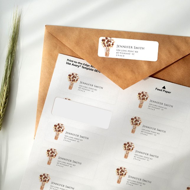 Étiquette Baby shower Bear Balloons (Créateur téléchargé)