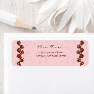 Étiquette Baby shower Berry Sweet Strawberry Hearts