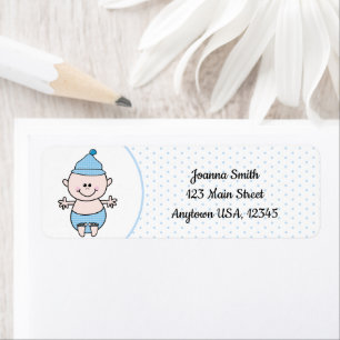 Étiquette Baby shower Boy Polka Dot Adresse