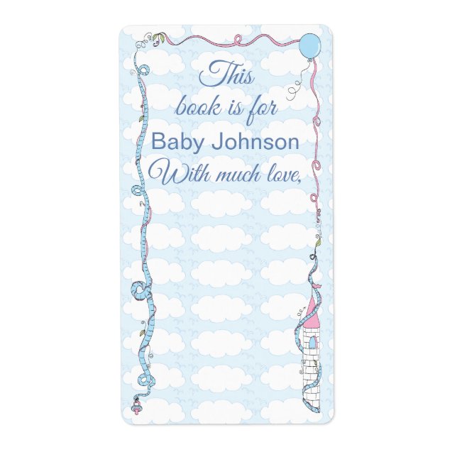 Étiquette Baby shower "Castle Pink" Boite de plaque de 8 (Devant)