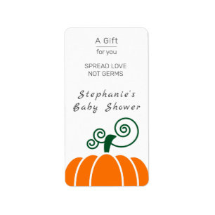 Étiquette Baby shower citrouille Étaler L'Amour Pas Les Germ