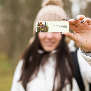 Étiquette Baby shower de champignons rustiques de bois Étiqu