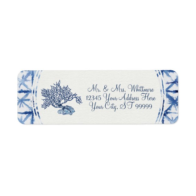 Étiquette Baby Shower Été Moderne Bleu Poussiéreux et Blanc (Devant)