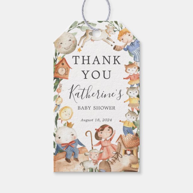 Étiquette Baby shower Favoriser Rhymes (Devant)