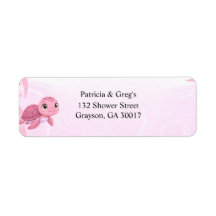 Baby Shower Fille Tortue de Mer Rose Mignonne