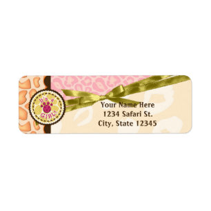 Étiquette Baby Shower Girls Pink Safari Theme Invitation