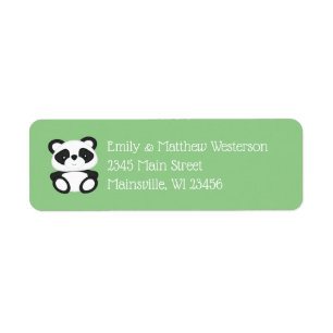 Étiquette Baby shower Ours Panda Vert