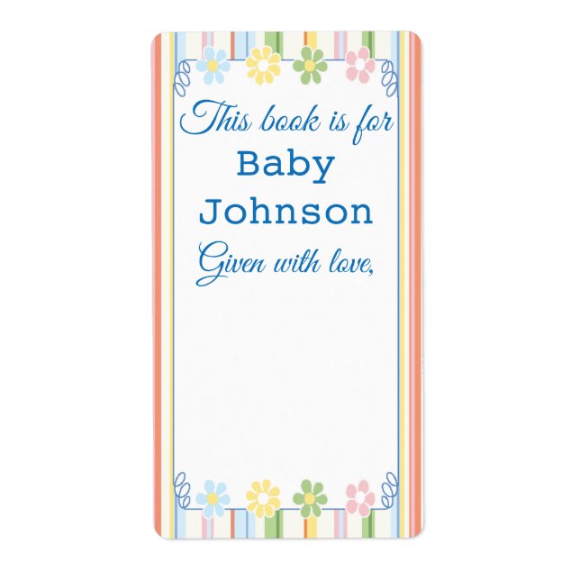 Étiquette Baby shower "Pique-nique Floral" Boite Feuille de  (Devant)