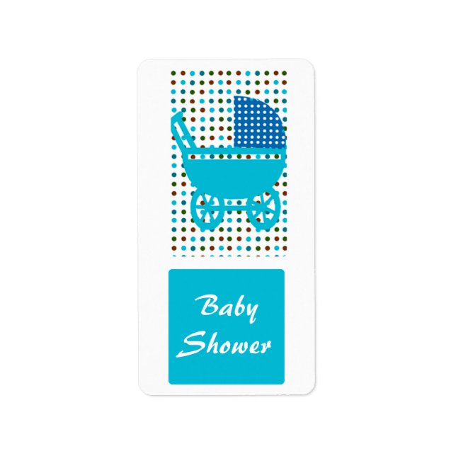 Étiquette Baby shower Polkadot Transport bébé (Devant)