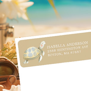 Étiquette Baby shower sous-marin de la tortue marine