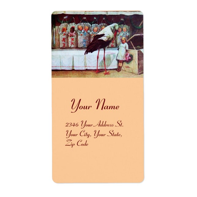 ÉTIQUETTE BABY SHOWER STORK 3 (Devant)