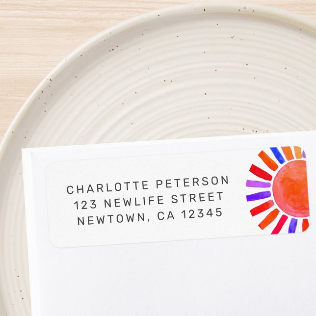 Étiquette Baby Shower Sun Return Address (Créateur téléchargé)