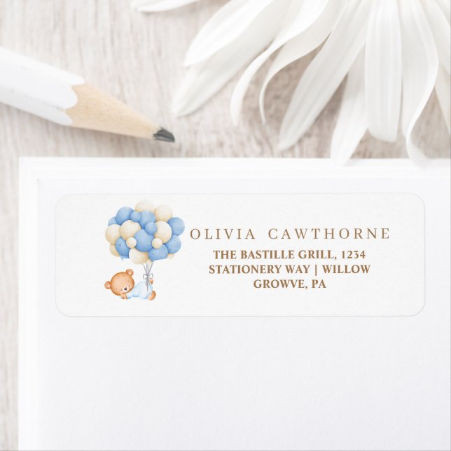 Étiquette Baby shower Teddy Bear (En situation)