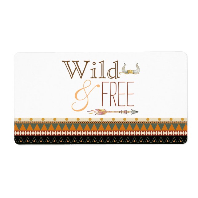 Étiquette Baby shower tribal sauvage bouteille d'eau Étiquet (Devant)