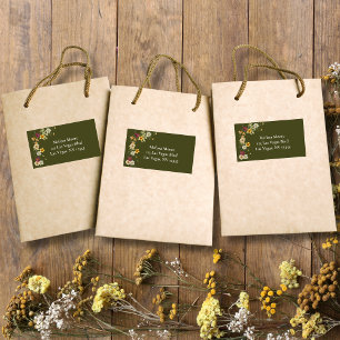 Étiquette Baby shower vert fleur sauvage rustique