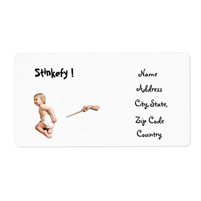 Étiquette Baby Stinkefy !-étiquette de adresse (Devant)
