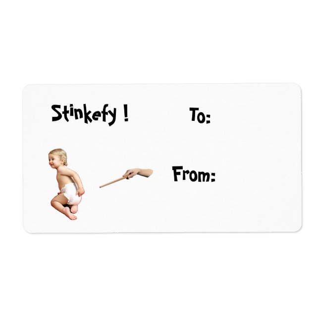 Étiquette Baby Stinkefy !-étiquette de noël (Devant)