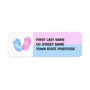 Étiquette Baby Twins Booties Adresse de retour Label