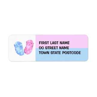 Étiquette Baby Twins Booties Adresse de retour Label