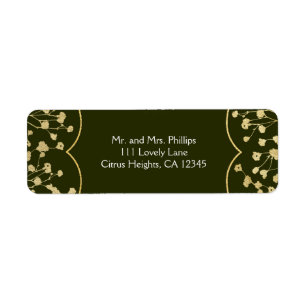 Étiquette Baby's Breath doré Fleurs Rustique Vert olive