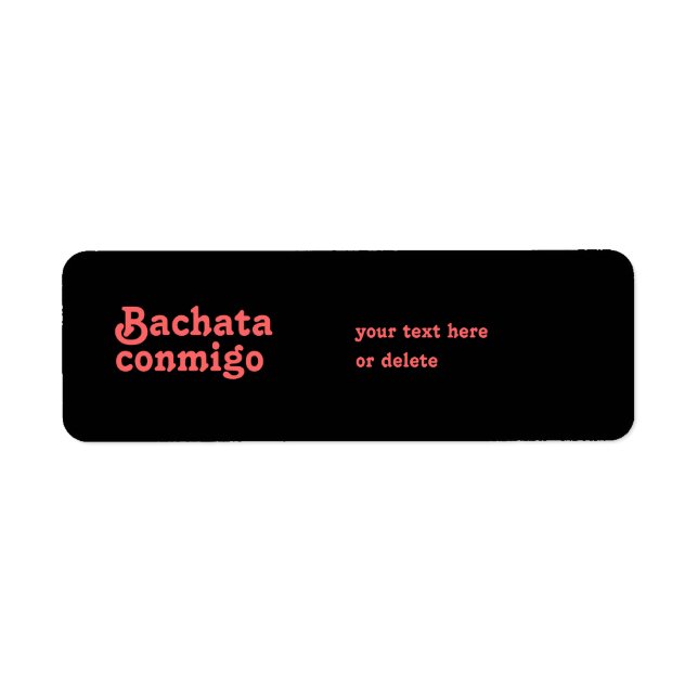 Étiquette Bachata Conmigo Salsa latine Danser sur mesure (Devant)