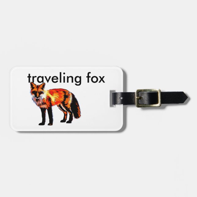 étiquette bagage art fox pour personnaliser (Devant horizontal)
