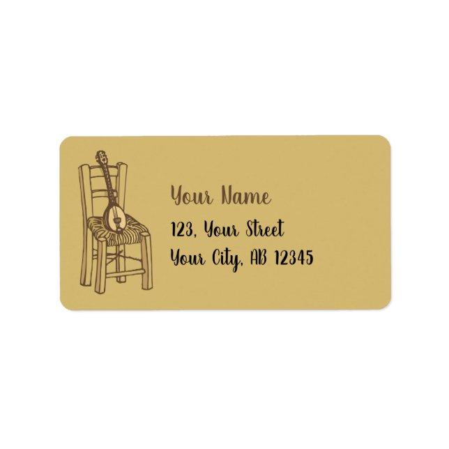 Étiquette Baglama sur la chaise (Devant)