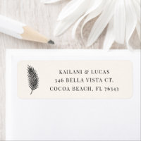 Bahia Simple Minimal Palm Leaf Adresse de retour