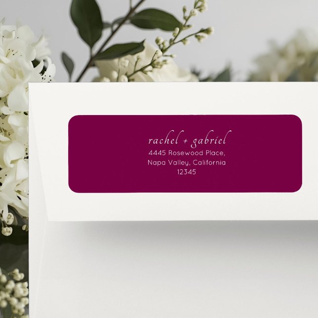 Étiquette Baie de Bourgogne | Mariage Chic Simple et Élégant (Créateur téléchargé)