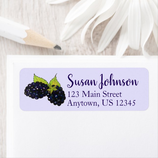 Étiquette Baies-mûres d'été Blackberry Berry Berries (En situation)