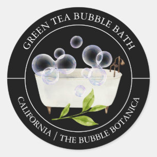 Étiquette bain bulle thé vert