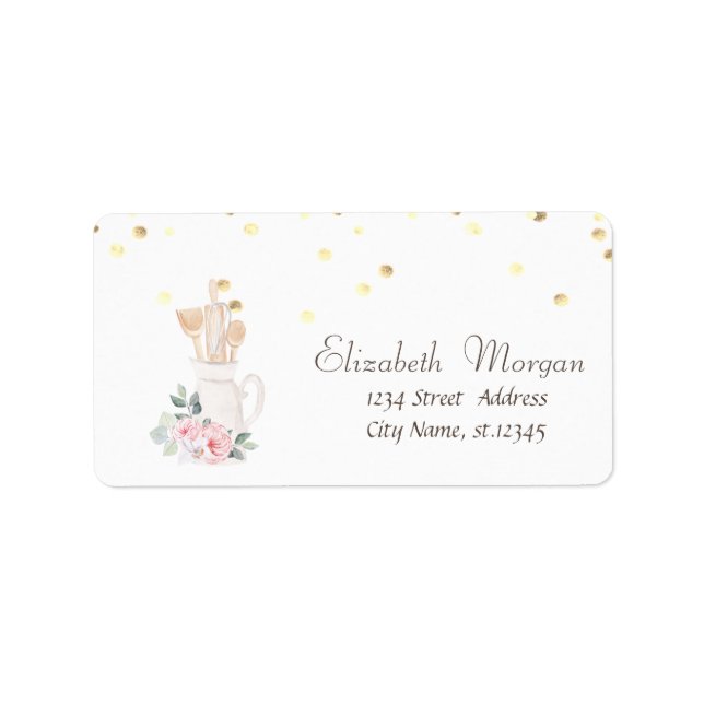 Étiquette Bakery Pastry Hand Tools Flowers Confetti  (Devant)