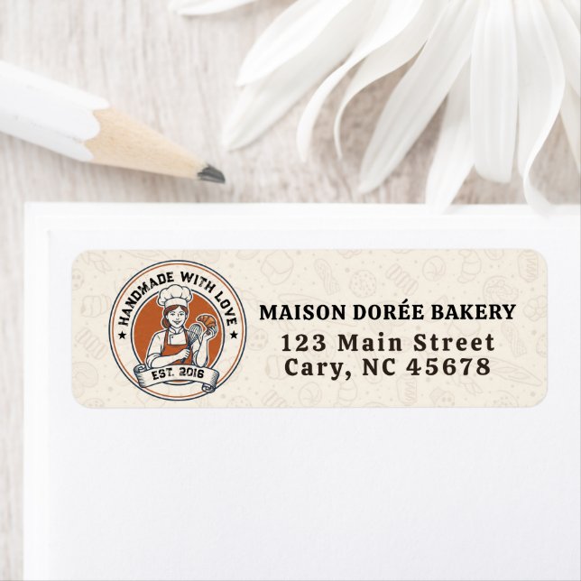 Étiquette Bakery Store Pastry Chef Dessert Sweets Cake Baker (En situation)