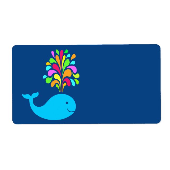 Étiquette Baleine amusante (Devant)