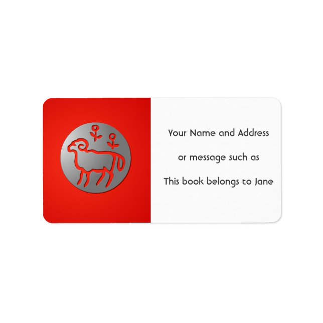 Étiquette Balise Aries Zodiac Star Sign Silver Premium Name (Devant)