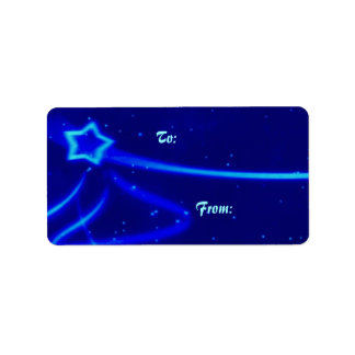 Étiquette Balise cadeau Blue Star Light