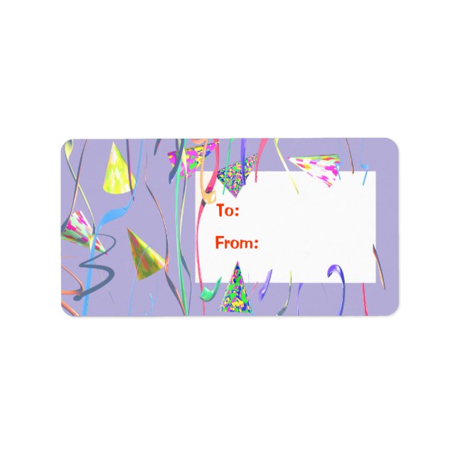 Étiquette Balise cadeau Casquette de fête d'anniversaire (Devant)