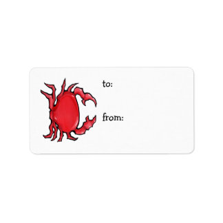 Étiquette Balise cadeau de crabe rouge