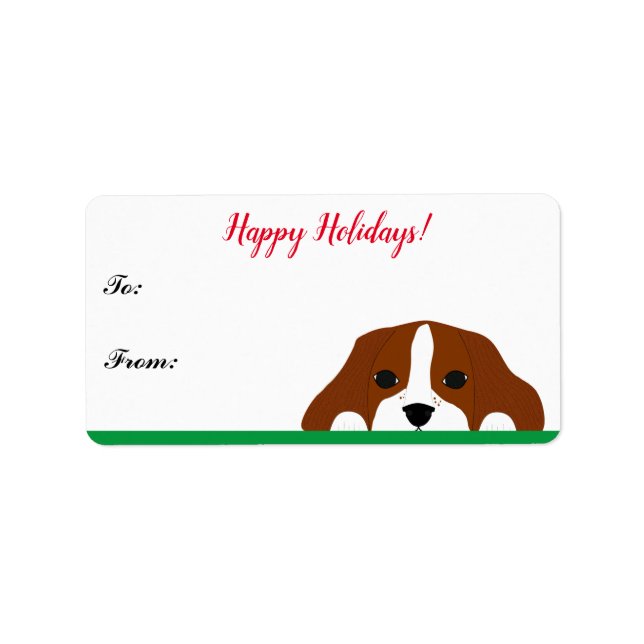 Étiquette Balise cadeau de Noël Cavalier King Charles Spanie (Devant)
