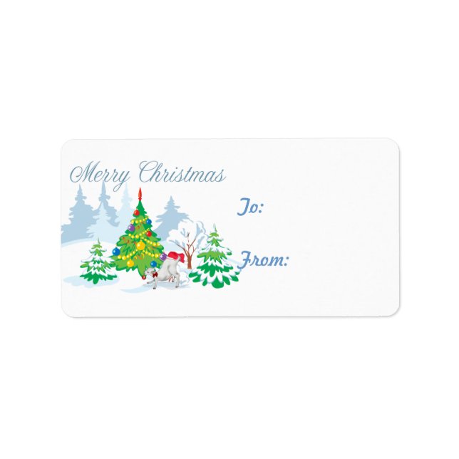 Étiquette Balise cadeau de Noël de chèvre mignonne (Devant)