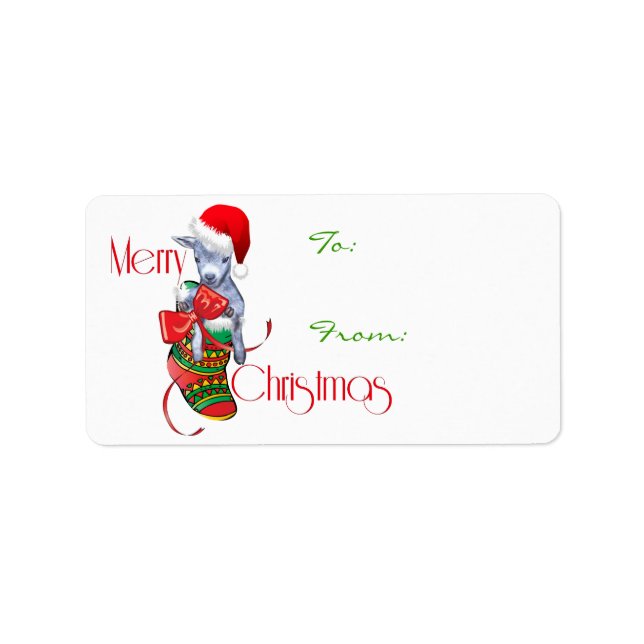 Étiquette Balise cadeau de Noël de chèvre mignonne en stock