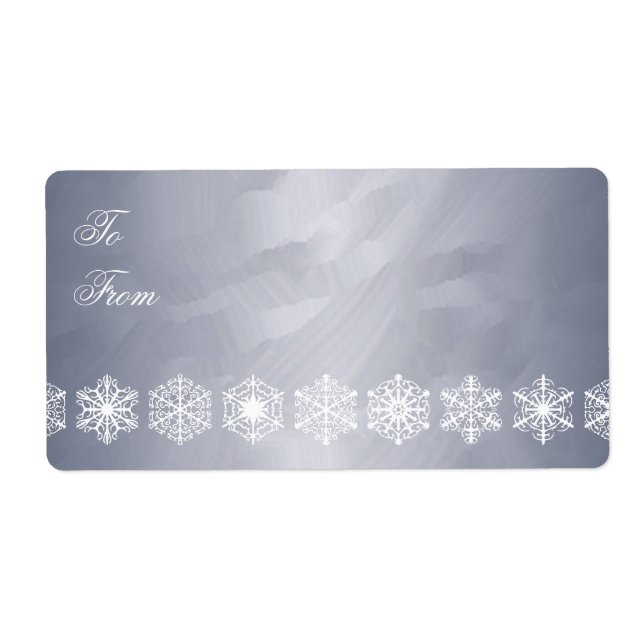 Étiquette Balise cadeau de Noël de l'ampoule à neige Silver  (Devant)
