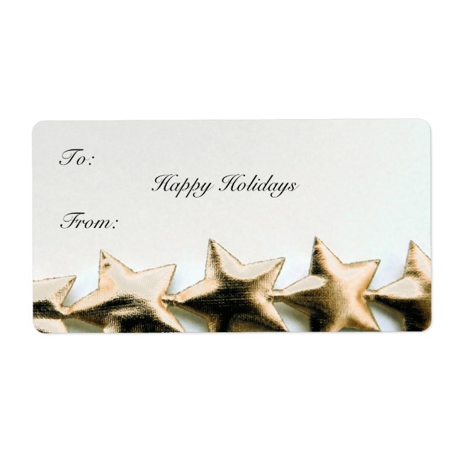 Étiquette Balise cadeau de Noël Gold Stars (Devant)